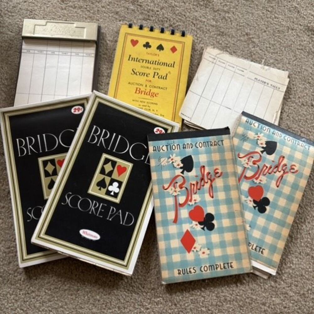 Lot Of Auction And Contract Bridge Score Pads Used